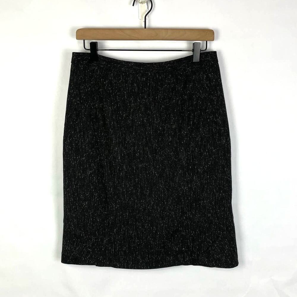 T Tahari NEW Jordana Black Speckled Corpcore Career Classic Office Pencil Skirt